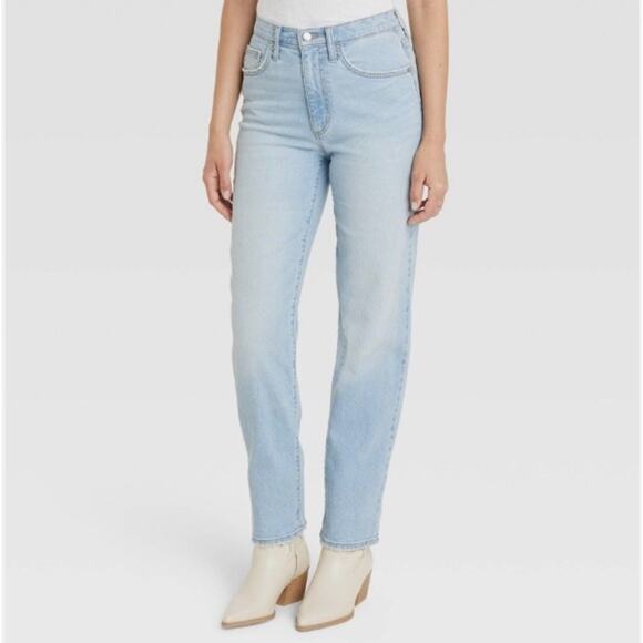 Universal Thread Jeans Womens 2 Short High Rise 90s Straight Comfort Stretch - Picture 1 of 10